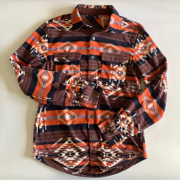 Mens Fleece Button Up Sz Small Southwestern Aztec Cowboy Rodeo Country Southern - Picture 3 of 14